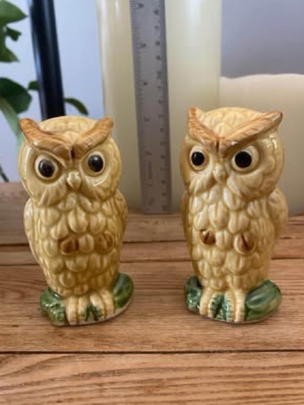 Vintage Ceramic Owl Salt & Pepper Shakers Set - Made in Japan